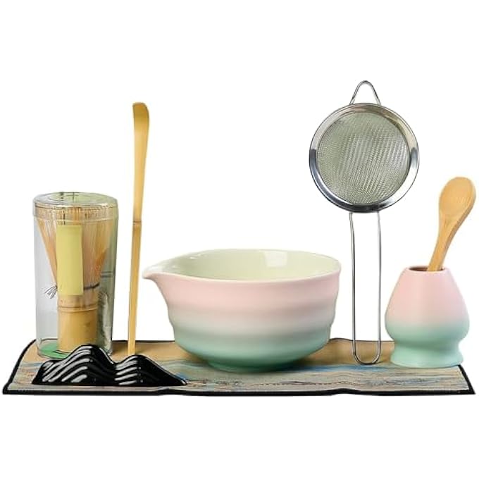 Exrp Matcha Whisk Set  Matcha Bowl And Bamboo Matcha Whisk Scoop Spoon Sifter Whisk Holder 8Pcs Perfect Matcha Starter Kit For Matcha Tea Ceremony - Image 2