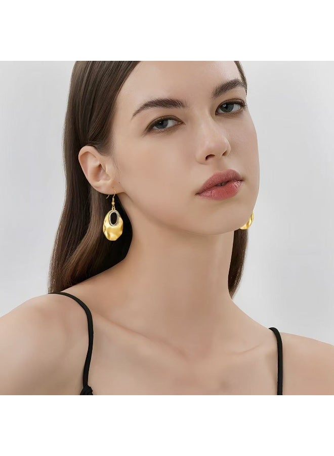 Field 24k Gold-Plated earrings  Luxury Gold Earrings | Arabian Elegance, Meticulous Craft - Euro-American INS Style - Image 1