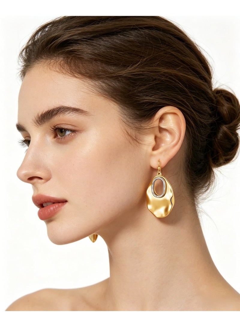 حقل أقراط مطلية بالذهب عيار 24 - أقراط ذهبية فاخرة | أناقة عربية، صنعة متقنة - أنماط إنستغرام الأوروبية الأمريكية - Image 1