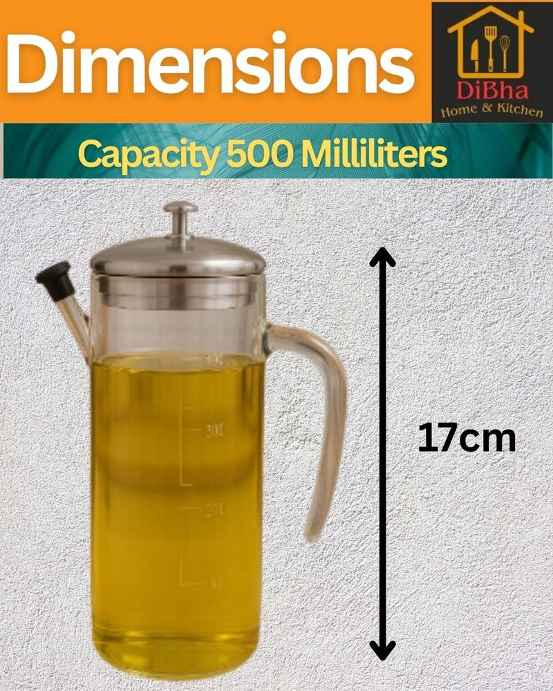 DiBha Acrylic Leaf Proof Oil Bottle, Oil Dispenser, Oil Container For Daily Use in Kitchen, Color- White (Capacity-500ml) - Image 4