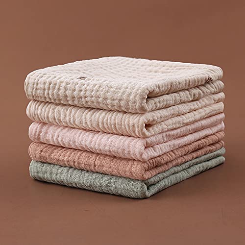 BUMKiNs Aloonii 5 Pack Luxury Muslin Squares | Cute Small Baby Burp Cloths (Peach) - Image 2