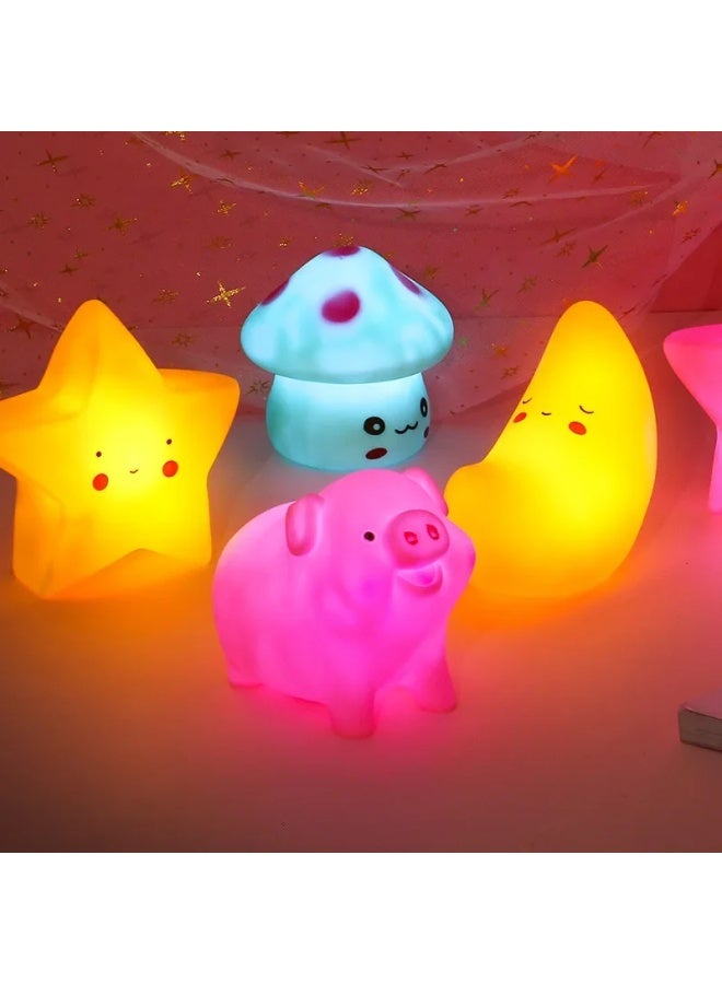 Unicorn Starry Sky Sun Glitter Ice Cream Night Light Children's Room Decor Feeding Little Night Light Luminous Toy-Color:Sun (powder) - Image 3