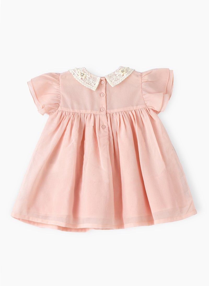 Jelliene Sunny Smiles: Girls' Breezy Woven Dress Comfy Style & Spring Adventures  - Image 2