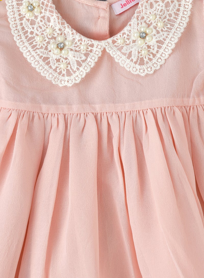 Jelliene Sunny Smiles: Girls' Breezy Woven Dress Comfy Style & Spring Adventures  - Image 3