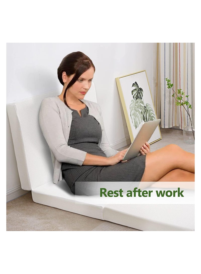 Comfy مرتبة طبية شبه طبية مريحة قابلة للطي، لون أبيض، مفردة - Image 2