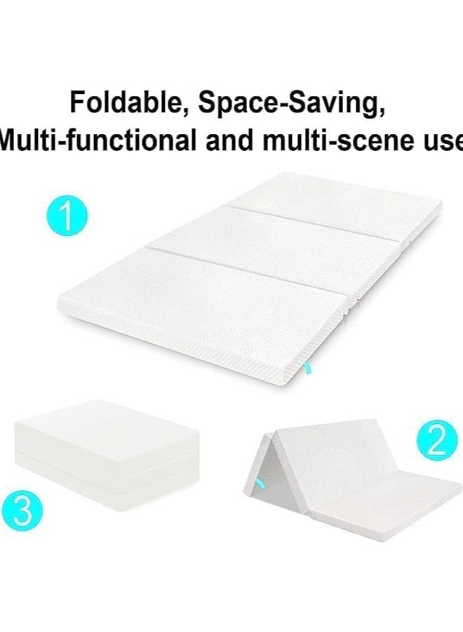 Comfy مرتبة طبية شبه طبية مريحة قابلة للطي، لون أبيض، مفردة - Image 3