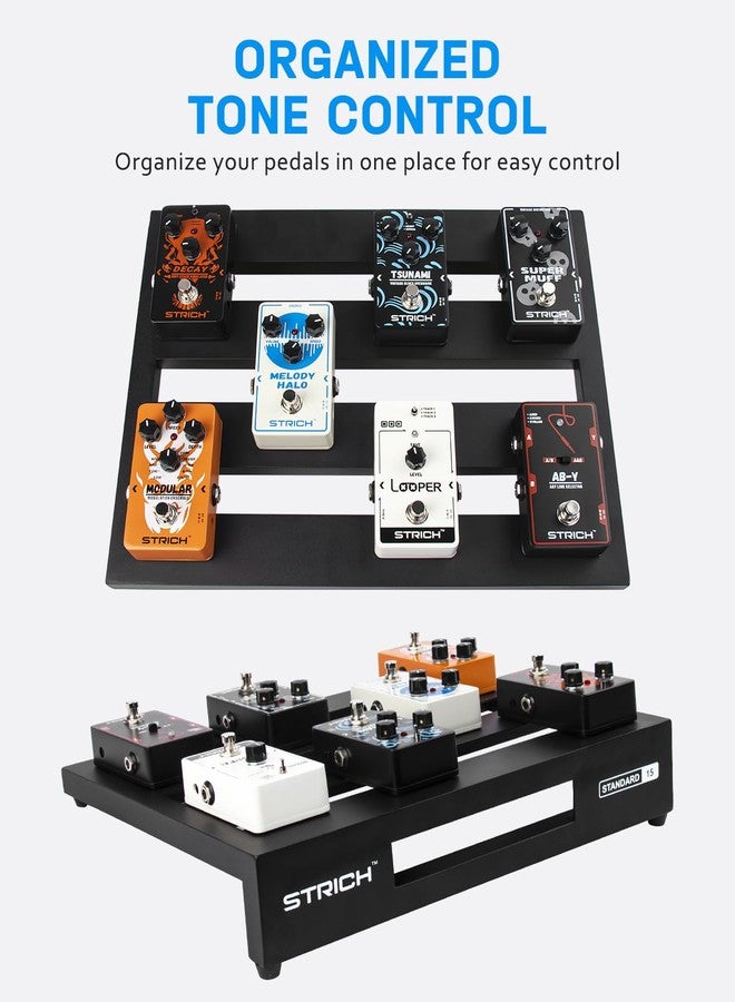 STRICH Guitar Pedal Board Aluminum Alloy 1.82lb Super Light Small Effect Pedalboard 15'' x 11.8'' with Carry Bag, STANDARD 15 (Angled) - Image 2