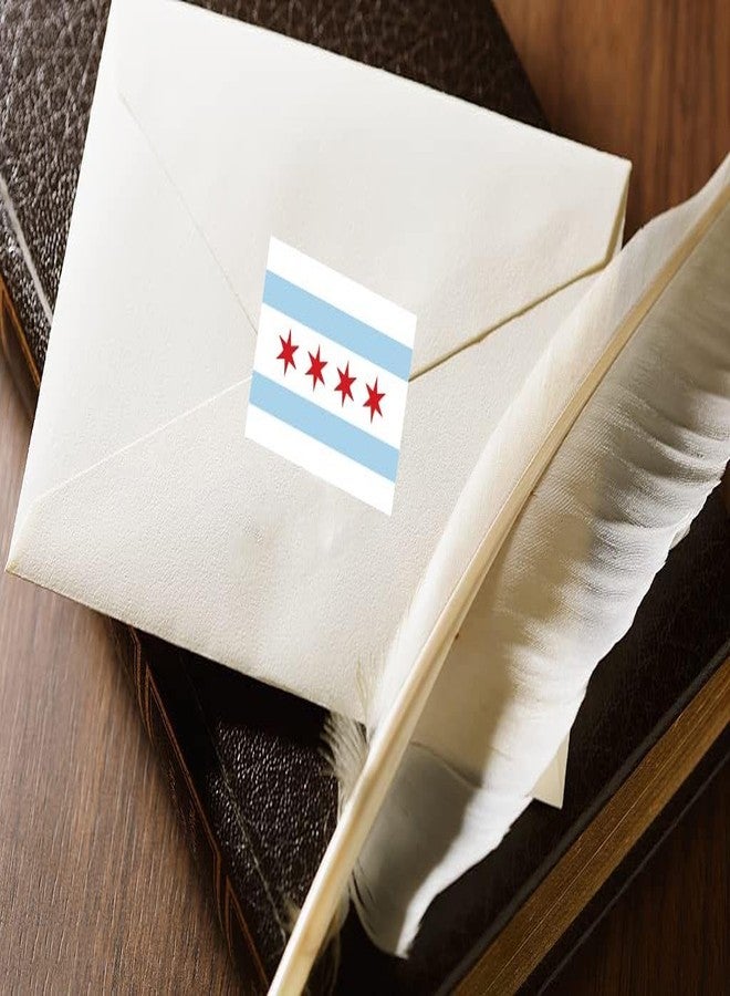 CupaPlay 500 Pieces Chicago Labels Roll Stickers - Chicagoan Flag Party Supplies Decorations Favors Jar Containers Letter City of Chicago IL Flags Sticker Independence Day Patriotic Labels Decals - Image 4