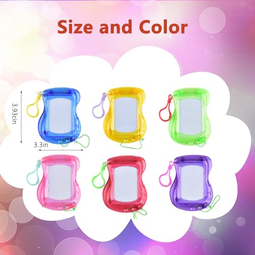 Plzoslly 12 Pack Mini Magnetic Drawing Board for Kids Small Magnetic Doodle Board Set Backpack Keychain Clip Drawing Board Erasable Sketch and Painting Pad for Party Favor Boys and Girls6 Colors - Image 5