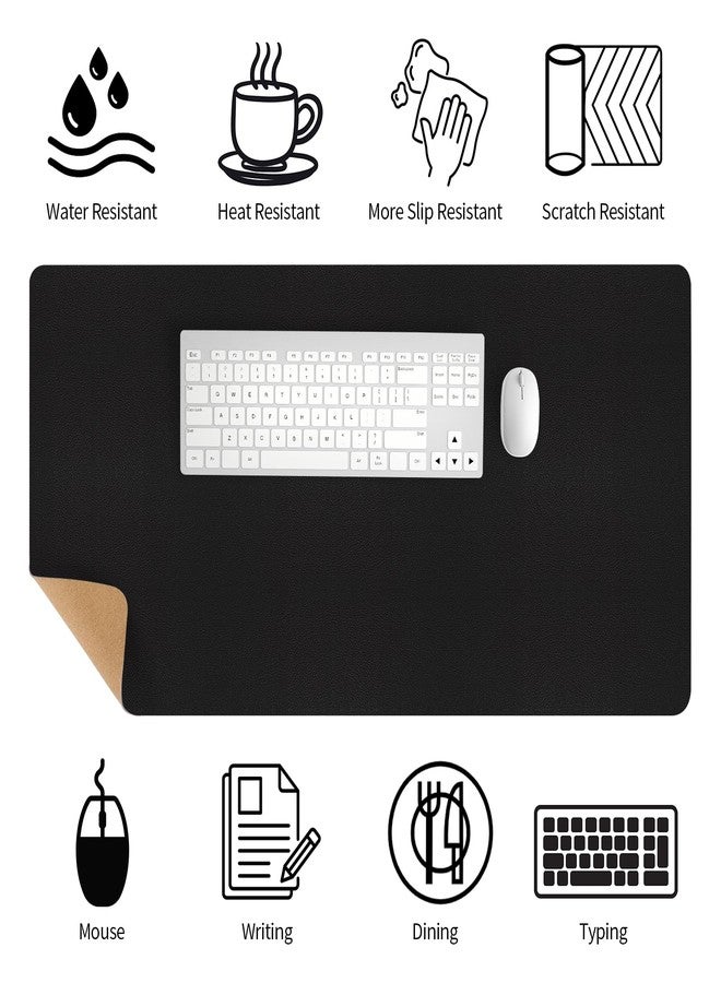 Bloss Black Desk Mat, Leather Desk Pad, Desk Matt for Desktop, Waterproof Desk Pad Mat, Computer Mat for Office Work/Home/Decor/Desk Protector/Cover(31.5 x 15.7 Inches) - Image 3