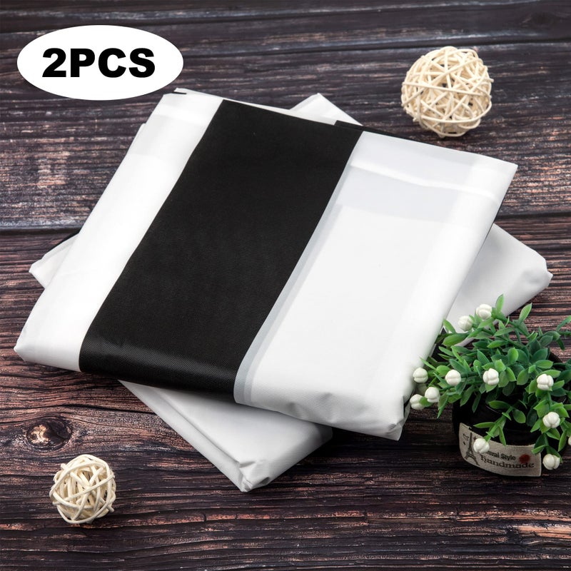 peony man 2 Pieces Black and White Striped Tablecloth Plastic Stripe Table Cover Waterproof Rectangle Tablecloth for Holiday Party Picnic Decoration - Image 4