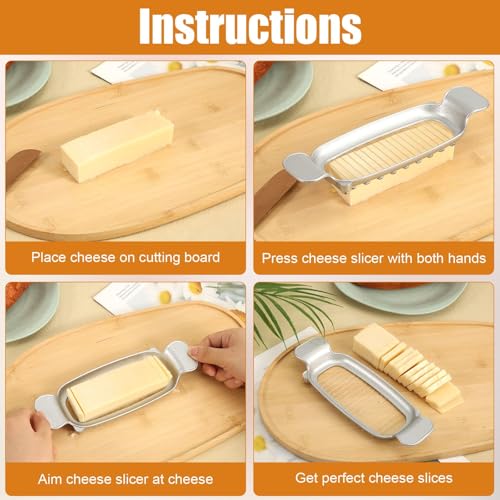 Vunpok Butter Cutter Slicer,Cutter for Butter Squares,Stainless Slicer Steel for Butter, Block Cheese,egg,avocado,and Dishwasher Safe - Image 3