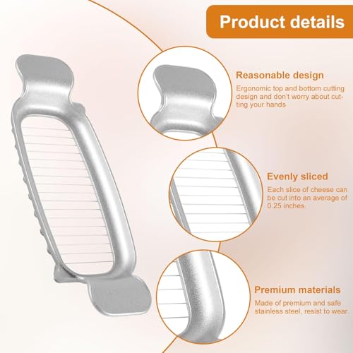 Vunpok Butter Cutter Slicer,Cutter for Butter Squares,Stainless Slicer Steel for Butter, Block Cheese,egg,avocado,and Dishwasher Safe - Image 4