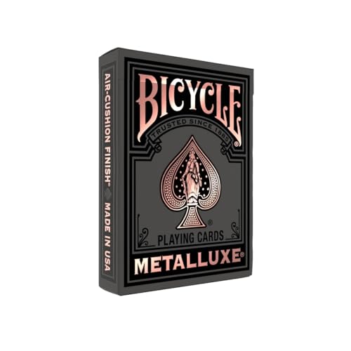 Bicycle Black and Rose Gold Metalluxe Playing Cards Premium Foil Metalluxe Deck Classic Poker Size Collectible Luxury Design Great for Game Night Gifting and Stocking Stuffer - Image 1