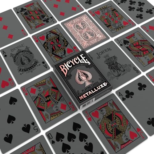 Bicycle Black and Rose Gold Metalluxe Playing Cards Premium Foil Metalluxe Deck Classic Poker Size Collectible Luxury Design Great for Game Night Gifting and Stocking Stuffer - Image 5