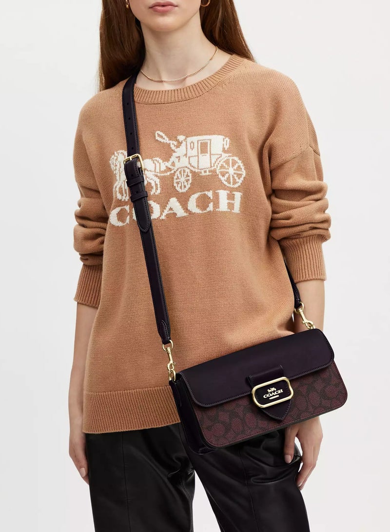 كوتش اوت ليت حقيبة كتف كوتش مورغان من قماش مميز، حقيبة كتف نسائية، حقيبة كروس نسائية، حقيبة سفر نسائية، مقاس 26 سم - Image 4