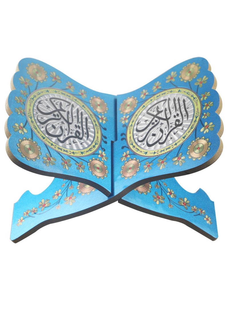 عام خشبية حامل القرآن الأزرق - Image 1