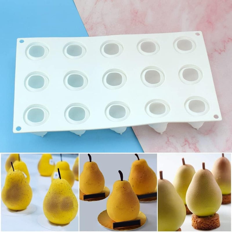 mostsom Silicone Mold Baking Pan Non-Stick Baking Pastry Chocolate Cake Dessert DIY Decoration Tools (Pear U_11.8x6.8x0.2 inch) - Image 2