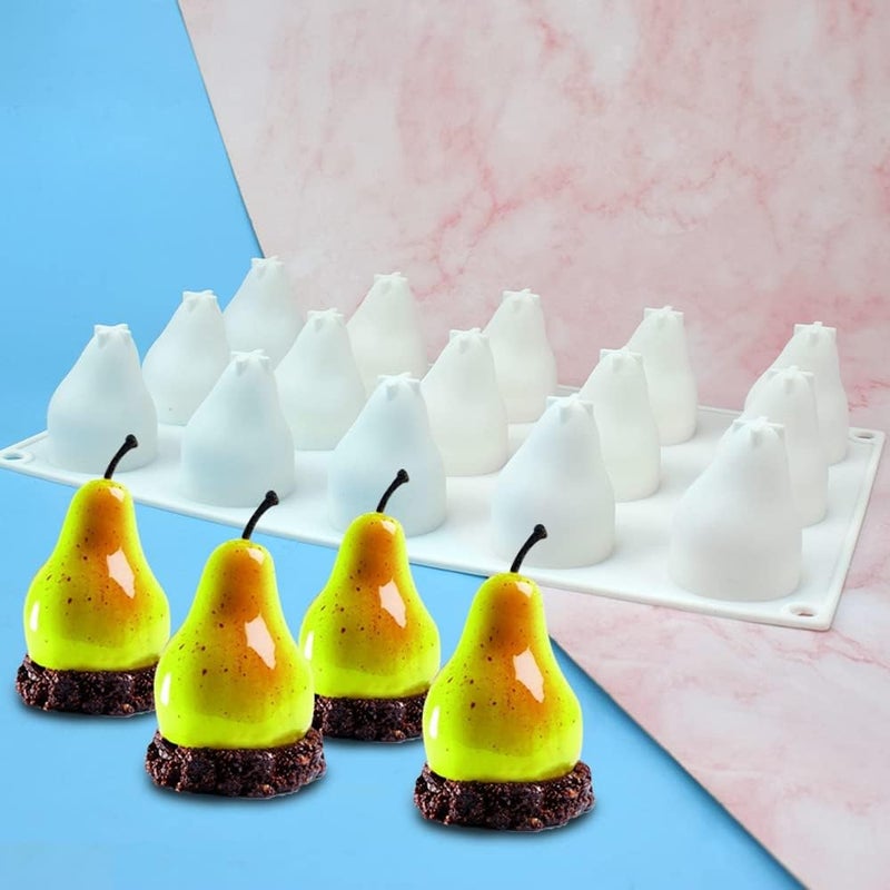 mostsom Silicone Mold Baking Pan Non-Stick Baking Pastry Chocolate Cake Dessert DIY Decoration Tools (Pear U_11.8x6.8x0.2 inch) - Image 3