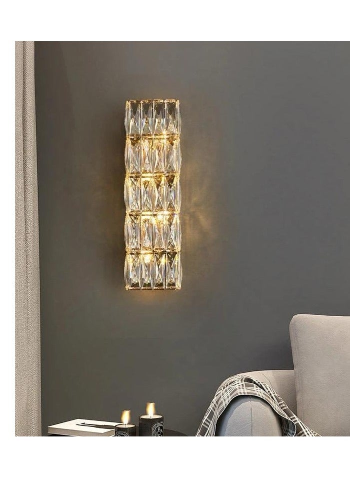 FAMI LIGHTS Crystal wall lamp, indoor for bedroom, living room, TV launeh with E 14 Bulb three color, white, yellow, warm white - Image 2