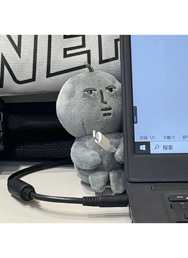 Generic - Grey Pink Rabbit Surrounding Shanghai Flash Dopamine Cartoon Plush Dress Fool Pendant Grey Stone Man-Specifications:pink Rabbit Gray-Color:8cm - Image 1