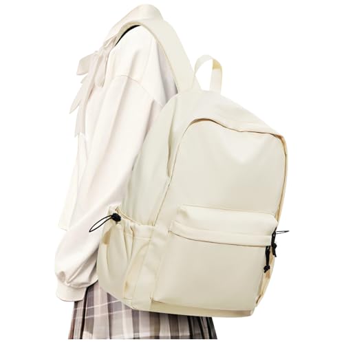 UPPACK Backpack Lightweight bag Waterproof college backpack for cute Aesthetic backpack Casual Daypack for Men Women(Beige) - Image 1