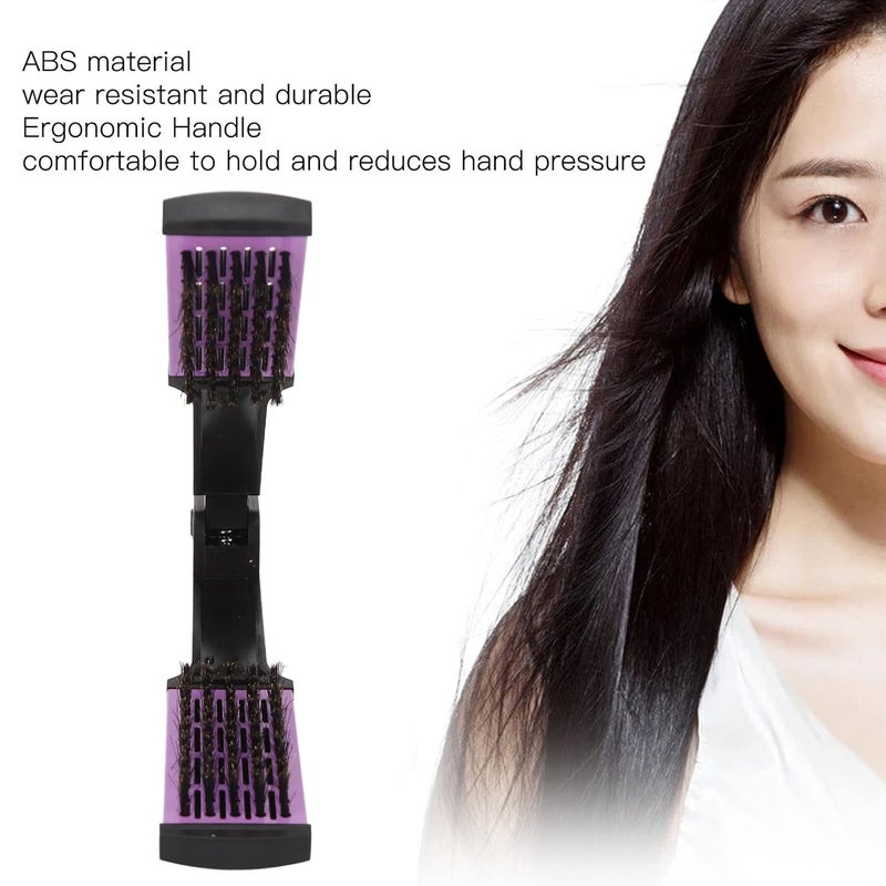 woobles Bristle Clamp Hair Brush, Hair Straightening Comb, Soft Bristles Double Sided Brush Clamp Straightener with Ergonomic Handle for Smoothing and Straight Hair Styles - Image 3