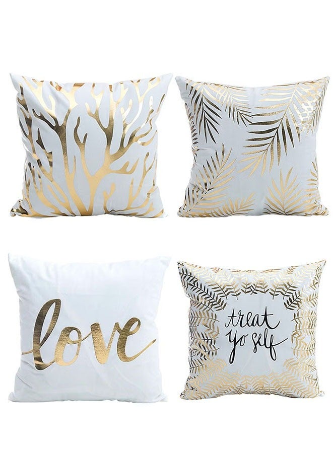 مويكسين غطاء وسادة مخملي مطلي بالذهب غطاء وسادة منزلي للأريكة وغرفة النوم لتزيين السيارة (18 × 18 بوصة) - Image 1