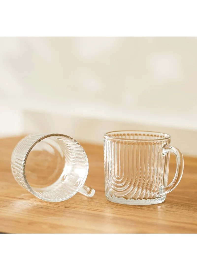 DANUBE HOME Mysteva 4-Piece Glass Mugs,450ml