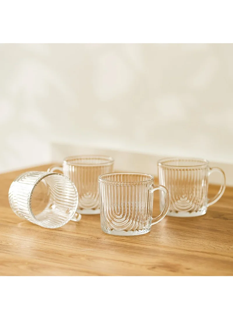 DANUBE HOME Mysteva 4-Piece Glass Mugs,450ml