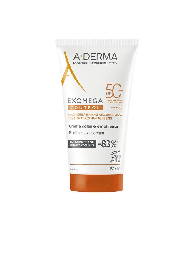 إيه-ديرما إكسوميغا كونترول كريم واقٍ شَمسي مُلَطِّف +SPF50 بحجم 150مل - Image 1