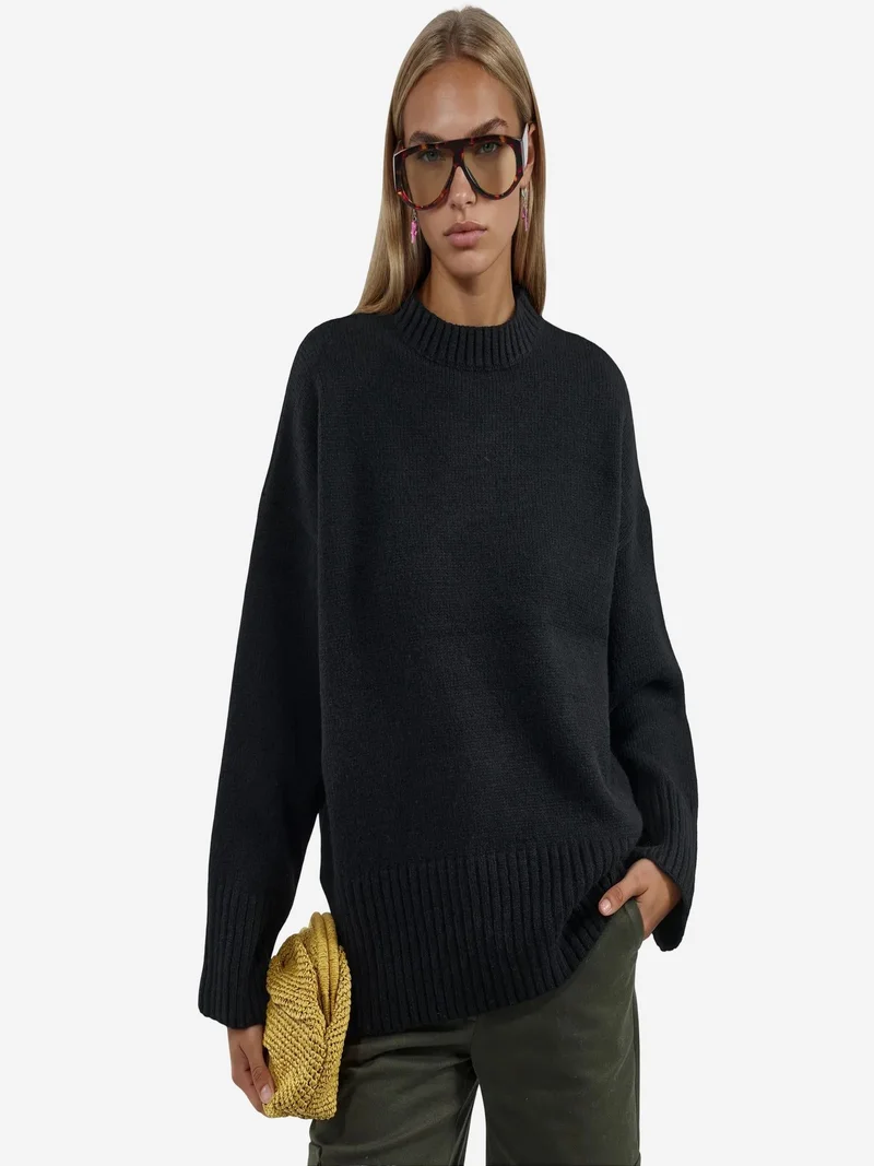 فيورنا VIORNA Plain Crew Neck Sweatshirt