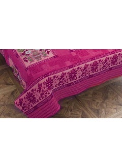 Prozone Prozone Warm Polar Gamla Design Soft for Winter Double Bedsheet with Two Pillows Covers 90 100InchPink  - Image 3