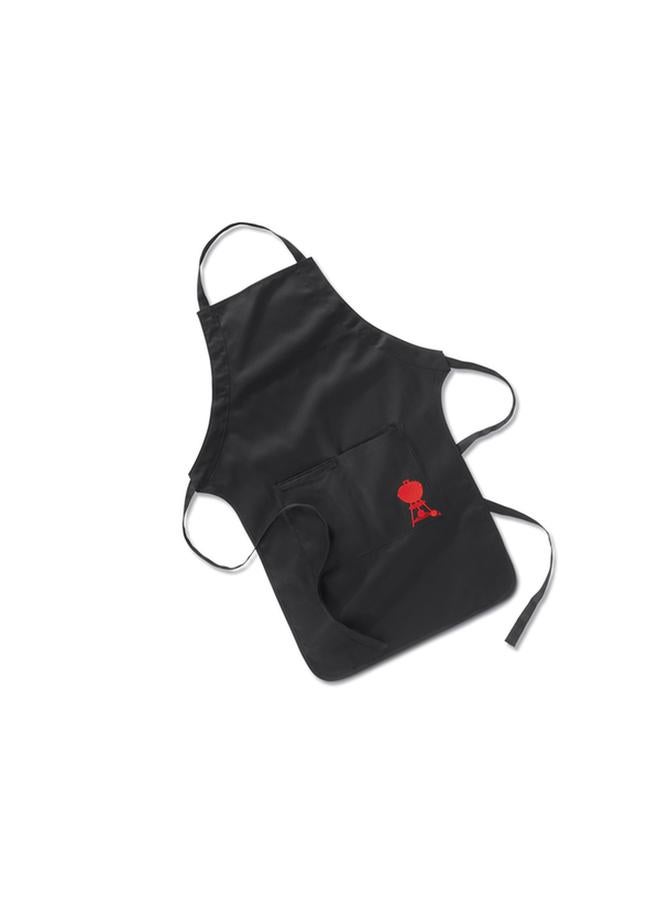 Weber Machine Washable Adjustable Cotton Apron With Dual Front Pocket For Barbecue Black And Red - Image 1