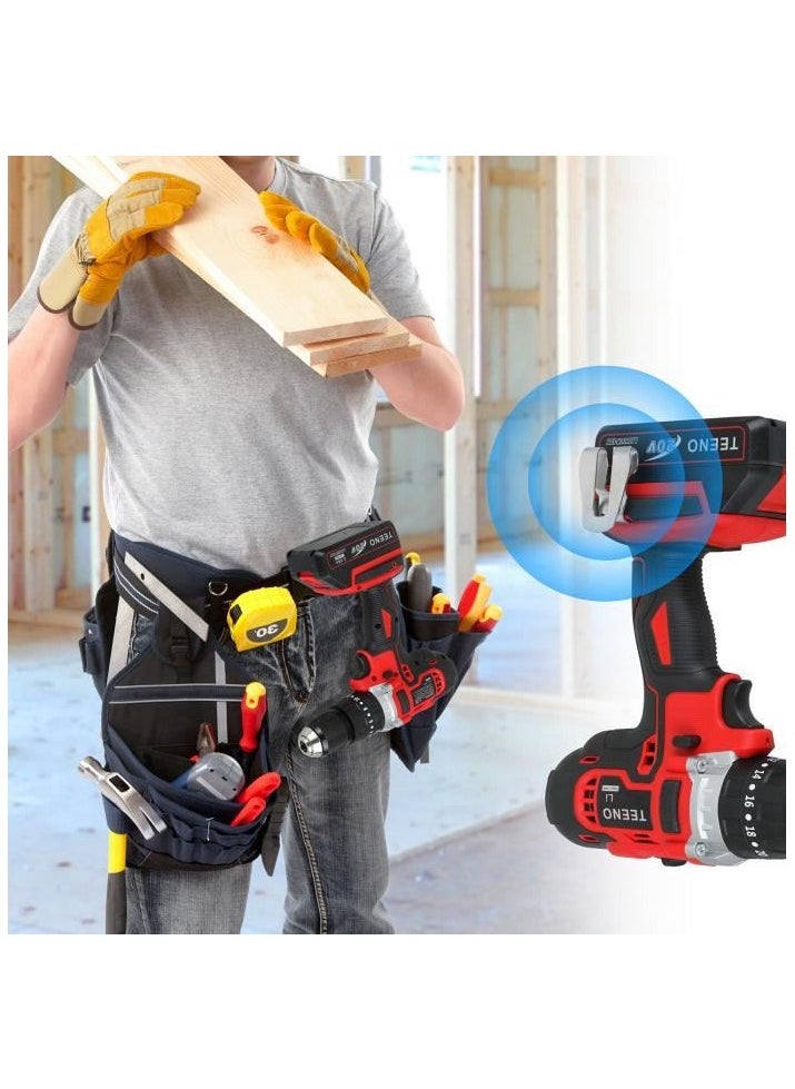 TEENO - TEENO Cordless Hammer Drill Driver 20V Two 2.0Ah Li-Ion Battery 1/2" Metal Drill Chuck with 15 Pieces Bits Kit and Box - Image 1
