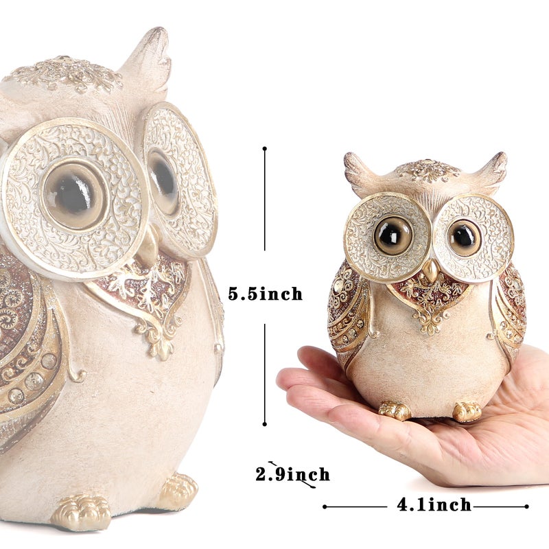 Smadeer Owl Statue for Home Decoration for Shelf Bookshelf OfficeTable Indoor Decor Accents Adorable Big Eye Owl Statues and Sculptures Animal Owls Gift for Bird Lover Cute Figurine - Image 2