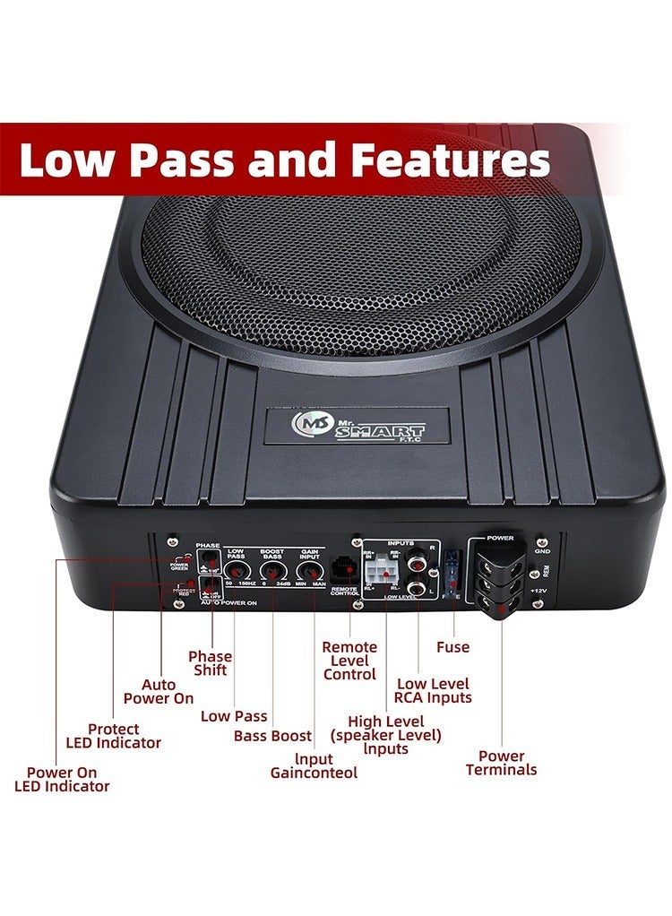 MR.SMART Mr. Smart Under-Seat Car Subwoofer, 3200 Watts Max Power, 50-150Hz Low Pass Filter - Image 5