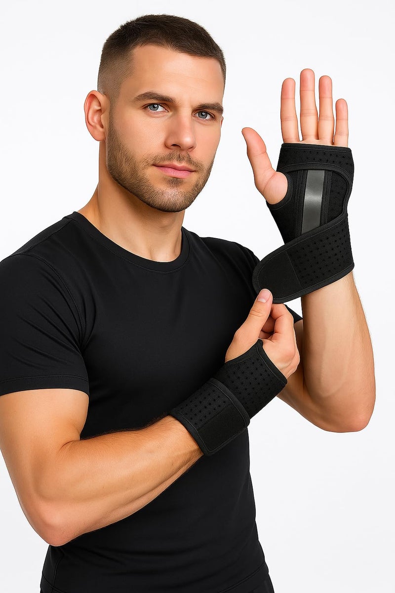 Cetaplast Premium Wrist Support Brace With Steel Plate Splint & Breathable Mesh – Adjustable Compression Strap For Wrist Pain Relief, Carpal Tunnel, Sprain, Injury & Sports Protection Left Hand - Image 5