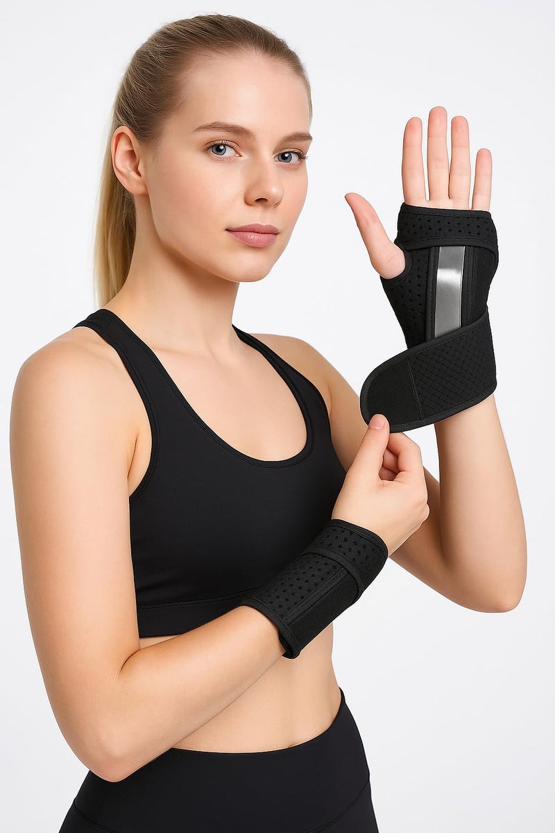 Cetaplast Premium Wrist Support Brace With Steel Plate Splint & Breathable Mesh – Adjustable Compression Strap For Wrist Pain Relief, Carpal Tunnel, Sprain, Injury & Sports Protection Left Hand - Image 3