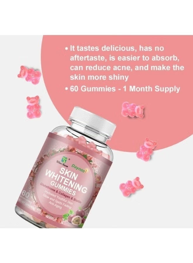 Daynee Advanced Skin Whitening Gummies with Collagen & Glutathione – 60 Vegan-Friendly Pieces - Image 2