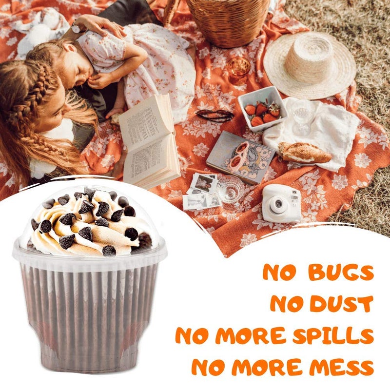 Aatriet [20 Sets] 12 oz Clear Plastic Dessert Cups with Lids NO HOLE  Disposable Bowls for Ice Cream  Parfait  Desserts at Party  Fruit Cup No Leaks - Image 3