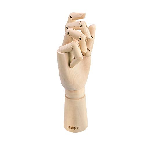 HSOMiD Flexible Wooden Hand Model Moveable Wooden Artists Manikin Hand Figure 10 Inches Right Hand Model for Sketching Drawing Painting Home Office Desk Decoration(10 Inch Right Hand) - Image 3