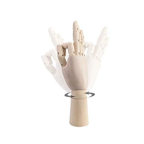 HSOMiD Flexible Wooden Hand Model Moveable Wooden Artists Manikin Hand Figure 10 Inches Right Hand Model for Sketching Drawing Painting Home Office Desk Decoration(10 Inch Right Hand) - Image 5