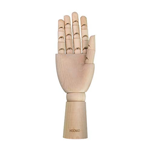 HSOMiD Flexible Wooden Hand Model Moveable Wooden Artists Manikin Hand Figure 10 Inches Right Hand Model for Sketching Drawing Painting Home Office Desk Decoration(10 Inch Right Hand) - Image 1