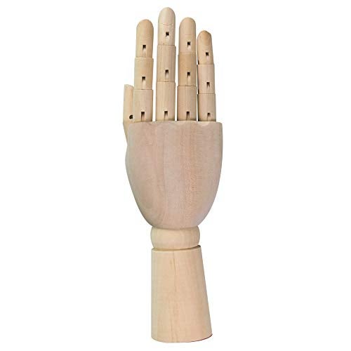 HSOMiD Flexible Wooden Hand Model Moveable Wooden Artists Manikin Hand Figure 10 Inches Right Hand Model for Sketching Drawing Painting Home Office Desk Decoration(10 Inch Right Hand) - Image 2