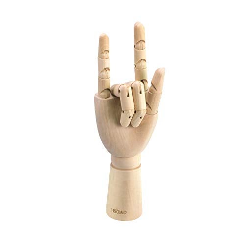 HSOMiD Flexible Wooden Hand Model Moveable Wooden Artists Manikin Hand Figure 10 Inches Right Hand Model for Sketching Drawing Painting Home Office Desk Decoration(10 Inch Right Hand) - Image 4