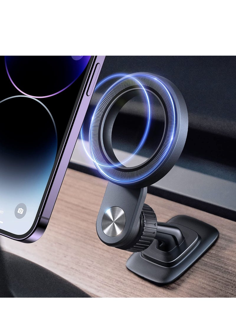 for MagSafe Car Mount Magnetic Phone Holder Dash Fit Curved Surface Flexible Rotation  - Image 1