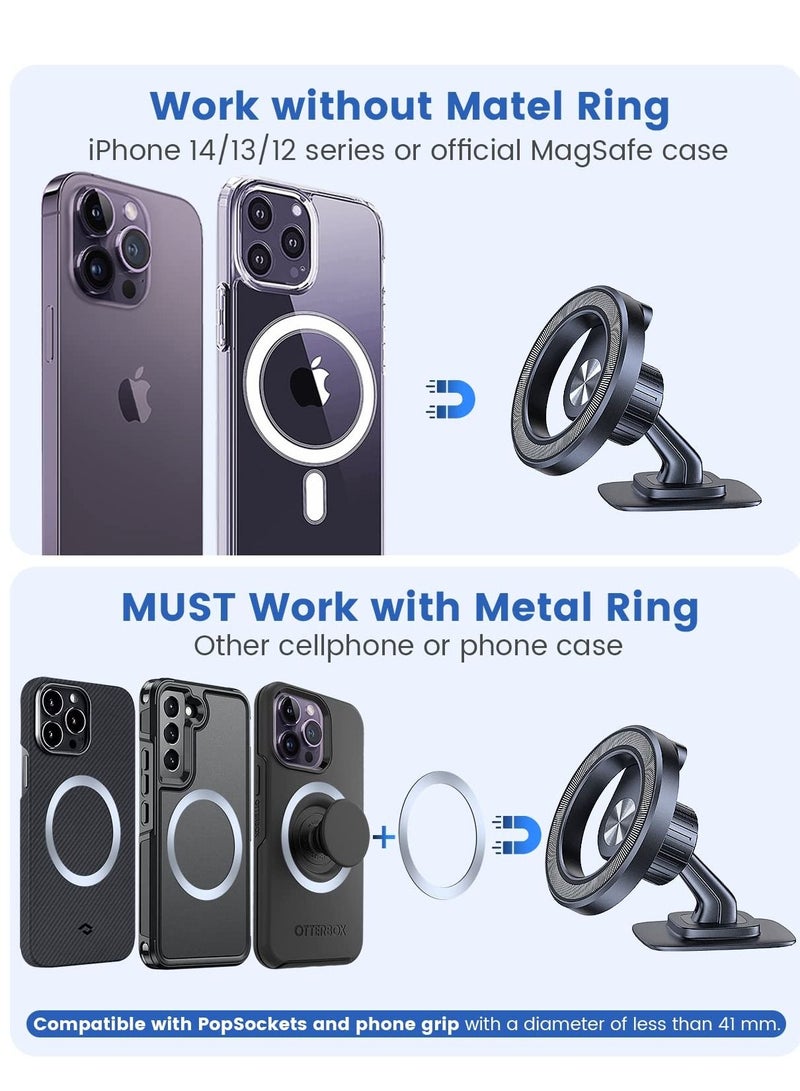 for MagSafe Car Mount Magnetic Phone Holder Dash Fit Curved Surface Flexible Rotation  - Image 5