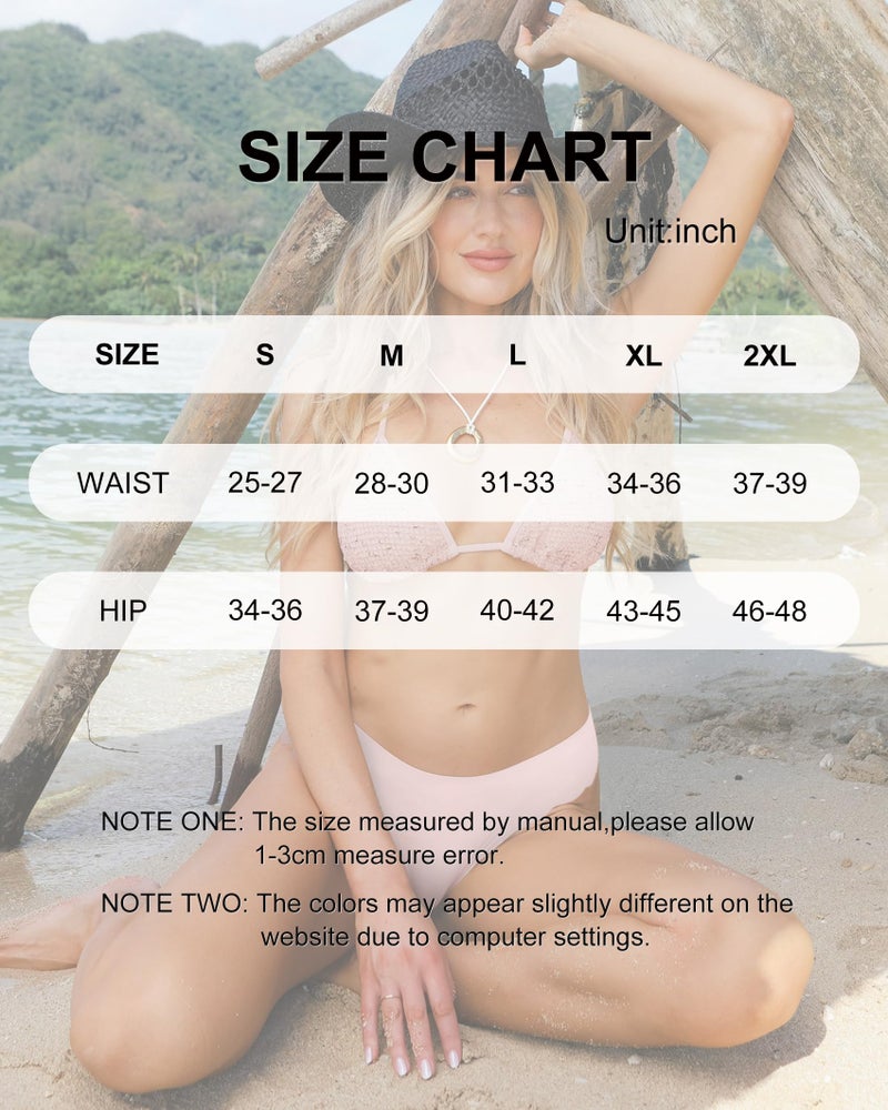 LEVAO Seamless Underwear for Women No Show Ice Silk Bikini Breathable Hipster Wavy Sides Invisibles Panties 7 Pack S-XXL - Image 5