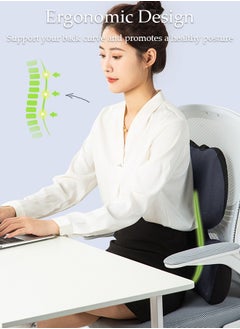 DUNISO 2 in 1 Office Chair Lumbar Support Pillow, Nap Pillow, Memory Foam Ergonomic Back Support Pillows with Washable Breathable Cover Long Sitting Office Workers, Car Drivers, Nap Pillow for Office Desk Chair  - Image 4
